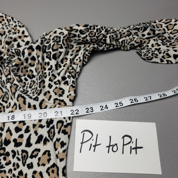 tart intimates cheetah print long sleeve pajama shirt women's size large - Picture 6 of 8